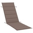 Pemberly Row Solid Acacia Wood Foldable Ergonomic Sun Lounger in Taupe