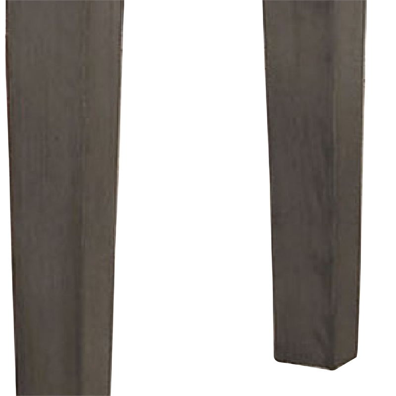 Pemberly Row Fabric Padded Bench with Wooden Tapered Legs in Charcoal Gray