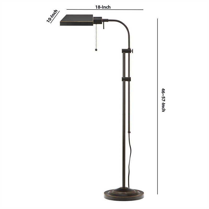 Pemberly Row 100W Floor Lamp with Adjustable Pole in Dark Bronze