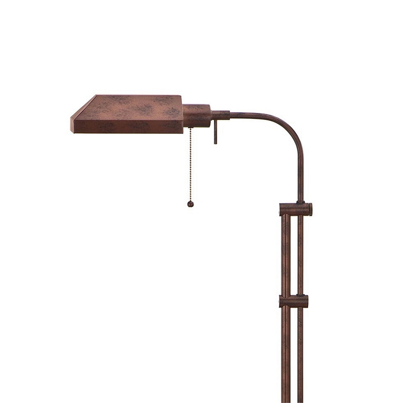 Pemberly Row Rectangular 100W Floor Lamp with Adjustable Pole in Bronze
