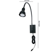 Pemberly Row Round 6W LED Wall Reading Lamp with Plug-In Switch in Black