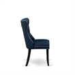 Pemberly Row Faux Leather Parson Dining Chair Set of 2 in Navy Blue