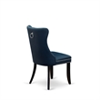 Pemberly Row Faux Leather Parson Dining Chair Set of 2 in Navy Blue