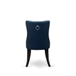 Pemberly Row Faux Leather Parson Dining Chair Set of 2 in Navy Blue