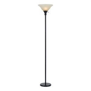 Pemberly Row 70&quot Torchiere Lamp with Frosted Glass Shade in Dark Bronze