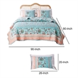 Pemberly Row 3-Piece Full/Queen Quilt with Floral Print in Blue & White