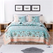Pemberly Row 3-Piece Full/Queen Quilt with Floral Print in Blue & White