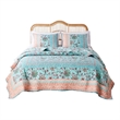 Pemberly Row 3-Piece Full/Queen Quilt with Floral Print in Blue & White