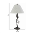 Pemberly Row Pine Twig 150W Table Lamp with Conical Shade in Bronze/White