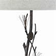 Pemberly Row Pine Twig 150W Table Lamp with Conical Shade in Bronze/White