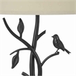 Pemberly Row Tree and Bird 150W Table Lamp with Shade in Black and Beige