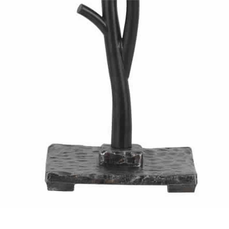 Pemberly Row Tree and Bird 150W Table Lamp with Shade in Black and Beige
