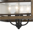 Pemberly Row 4-Bulb 240W Pendant with Frame and Organza Shade in Brown