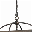Pemberly Row 4-Bulb 240W Pendant with Frame and Organza Shade in Brown