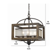 Pemberly Row 4-Bulb 240W Pendant with Frame and Organza Shade in Brown