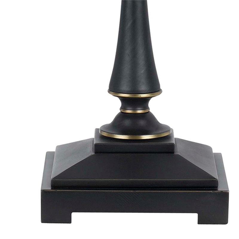Pemberly Row 120W 2-Bulb Table Lamp with Bell Shade in Beige and Black