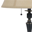 Pemberly Row 120W 2-Bulb Table Lamp with Bell Shade in Beige and Black