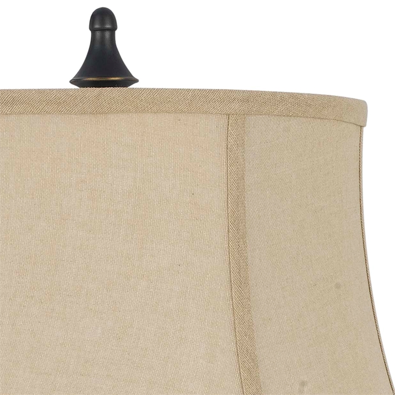 Pemberly Row 120W 2-Bulb Table Lamp with Bell Shade in Beige and Black