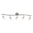 Pemberly Row 5-Light Track Fixture with Glass Shades in White & Silver
