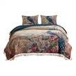 Pemberly Row 3-Piece King Quilt with Floral Crochet Trim in Multicolor
