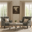 Pemberly Row Scalloped Top Coffee Table with Claw Legs in Antique Silver