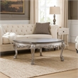 Pemberly Row Scalloped Top Coffee Table with Claw Legs in Antique Silver