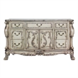 Pemberly Row 7-Drawer Nightstand with Carved Details in Antique Gray