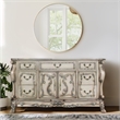 Pemberly Row 7-Drawer Nightstand with Carved Details in Antique Gray