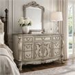 Pemberly Row 7-Drawer Nightstand with Carved Details in Antique Gray