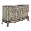 Pemberly Row 7-Drawer Nightstand with Carved Details in Antique Gray