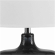 Pemberly Row Glass 150W Table Lamp with Shade and Bubble in Blue and White