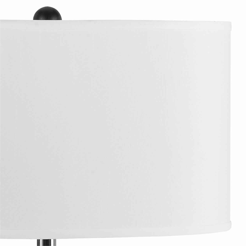 Pemberly Row Glass 150W Table Lamp with Shade and Bubble in Blue and White