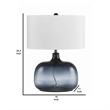 Pemberly Row Glass 150W Table Lamp with Shade and Bubble in Blue and White