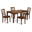 Pemberly Row 5-Piece Wood Dining Table with 4 Chairs in Mahogany Finish