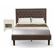 Pemberly Row 2-Piece Wood Bedroom Set with Cream Brown Finish