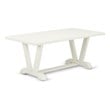 Pemberly Row 9-Piece Wood Dining Set with Fabric Seat in Linen White
