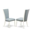 Pemberly Row 9-Piece Wood Dining Set with Fabric Seat in Linen White