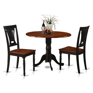 Pemberly Row Dining Set with 42&quot Round Table in Black/Cherry Finish