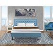Pemberly Row 2-Piece King Bedroom Set with Denim Blue Fabric