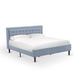 Pemberly Row 3-Piece King Platform Bedroom Set in Denim Blue Upholstery