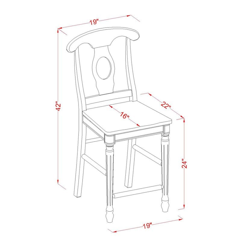 Pemberly Row 3-Piece Wood Dining Set in Black and Cherry Finish