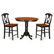 Pemberly Row 3-Piece Wood Dining Set in Black and Cherry Finish