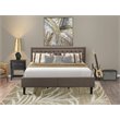 Pemberly Row 2-Piece Wood King Bedroom Set with Linen Fabric Headboard