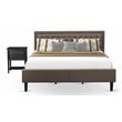 Pemberly Row 2-Piece Wood King Bedroom Set with Linen Fabric Headboard