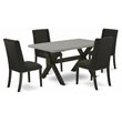 Pemberly Row 5-Piece Wood Dining Set in Black and Cement Finish