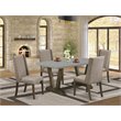 Pemberly Row 5-Piece Wood Dining Set in Jacobean Brown and Cement Finish