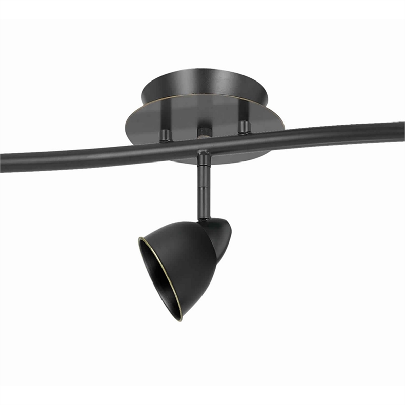 Pemberly Row 5-Light Track Light Fixture with Round Shades in Black