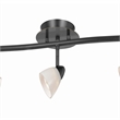 Pemberly Row 5-Light Track Fixture with Glass Shades in Black & White