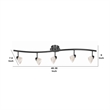 Pemberly Row 5-Light Track Fixture with Glass Shades in Black & White