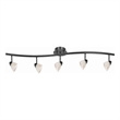 Pemberly Row 5-Light Track Fixture with Glass Shades in Black & White